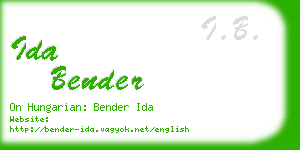 ida bender business card